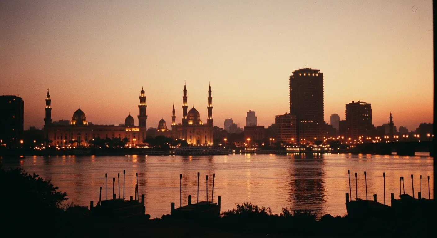 Cairo at dusk — Youssef Sadaki's first station in exile after fleeing Damascus, December 2011 to August 2012
