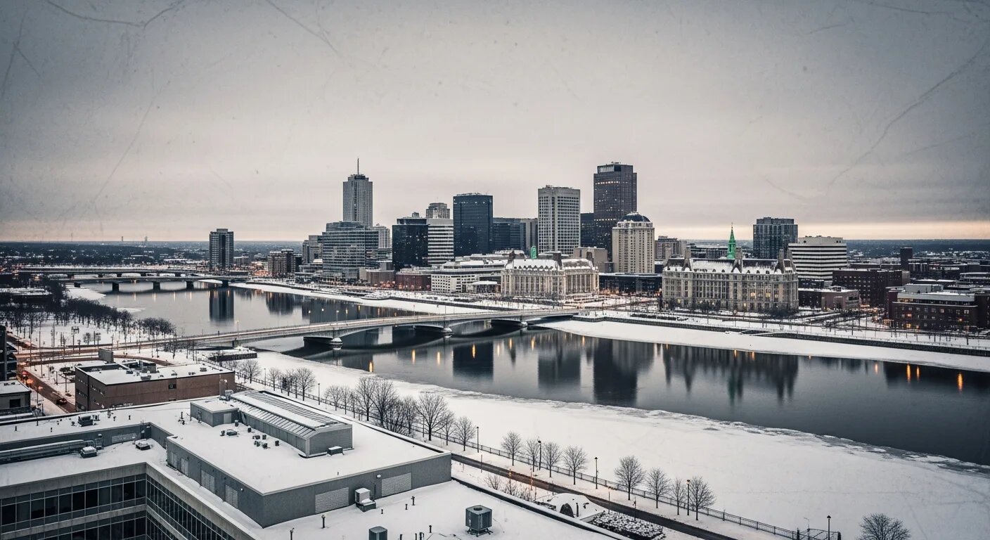 London, Ontario in winter — where Youssef Sadaki built his Canadian life, MA studies, and digital transformation practice, 2018 to present